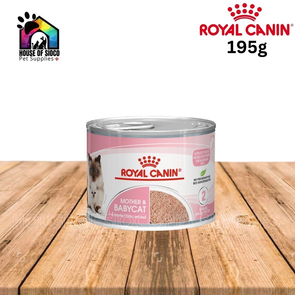 Royal Canin Mother & Babycat Mousse - Alimento Húmedo Para Gatas Gestantes/lactantes Y Gatitos (1-4 Meses), 12 Latas De 195 G, Con DHA Y Vitaminas