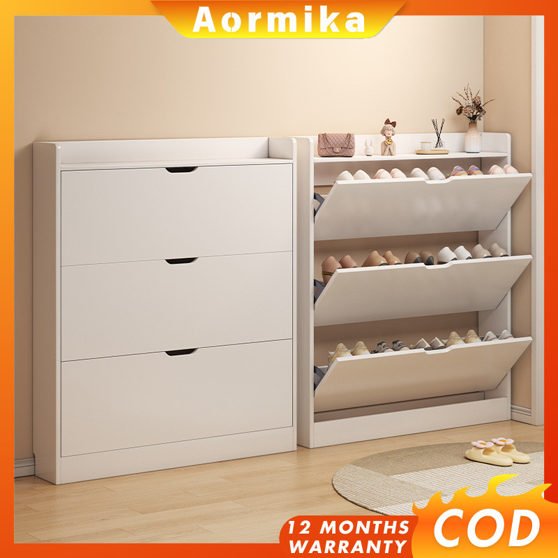 Wooden Shoe Rack Shoe Cabinet Flip Shoe Cabinet lalagyan ng sapatos Shoe  Cabinet Organizer Large Capacity Cabinet