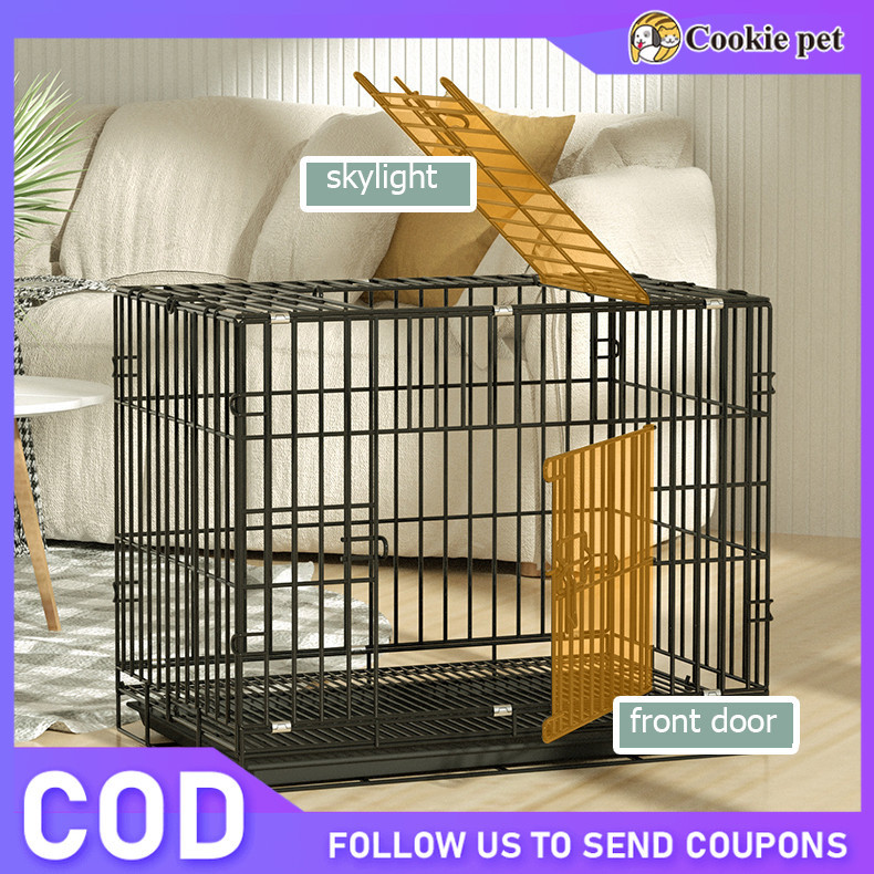 Dog Heavy Cage with Poop Tray Heavy Duty Pet Collapsible Cage Foldable ...