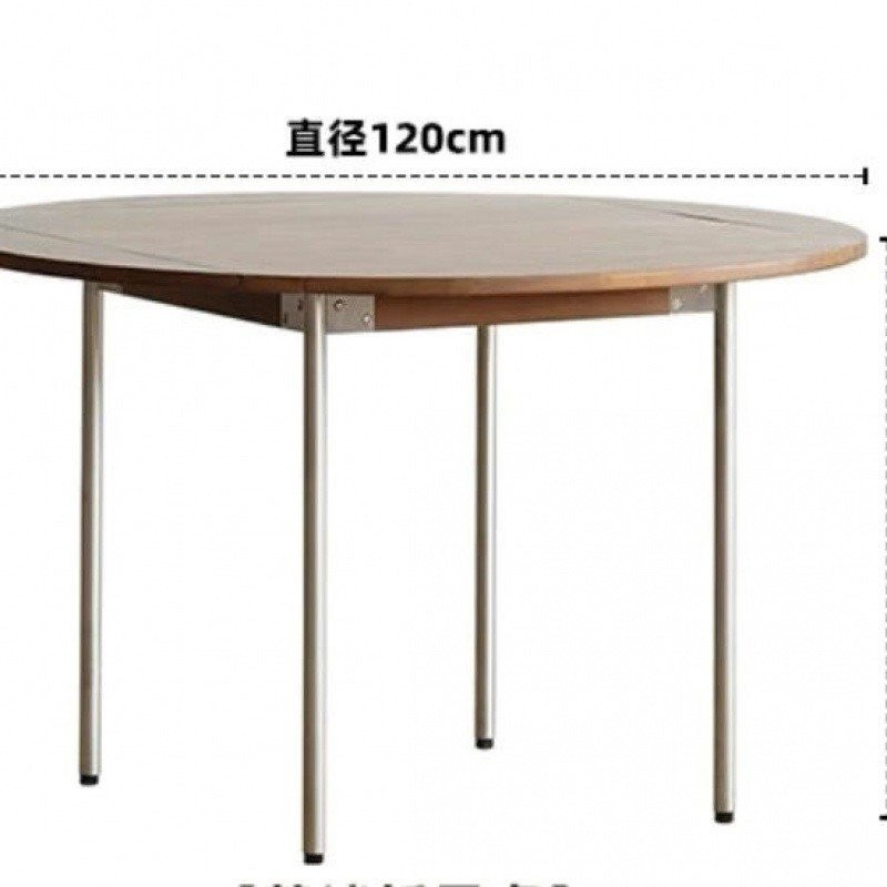 Solid Wood Folding Dining Table Home Small Apartment round Table Nordic ...