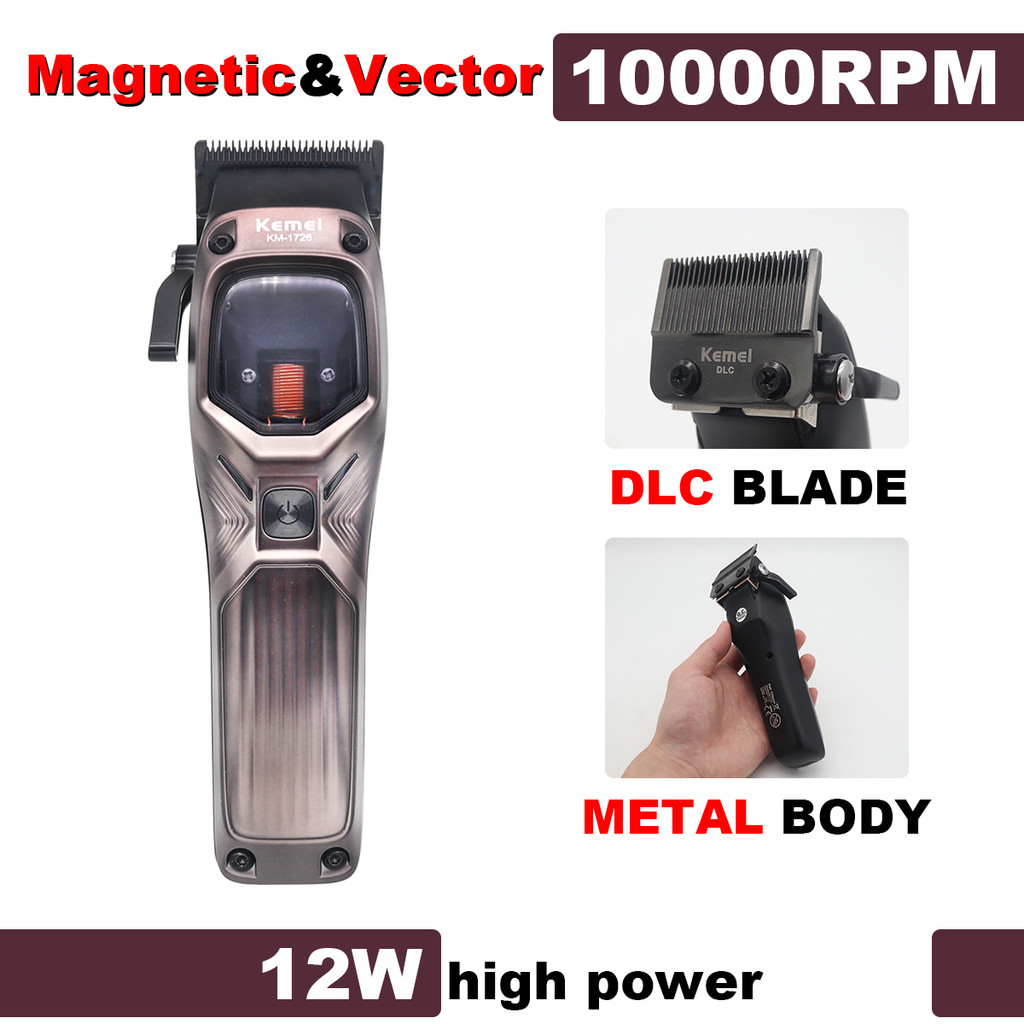 KEMEI 1726 Professional Hair Clipper with DLC Blade 12W 10000RPM ...