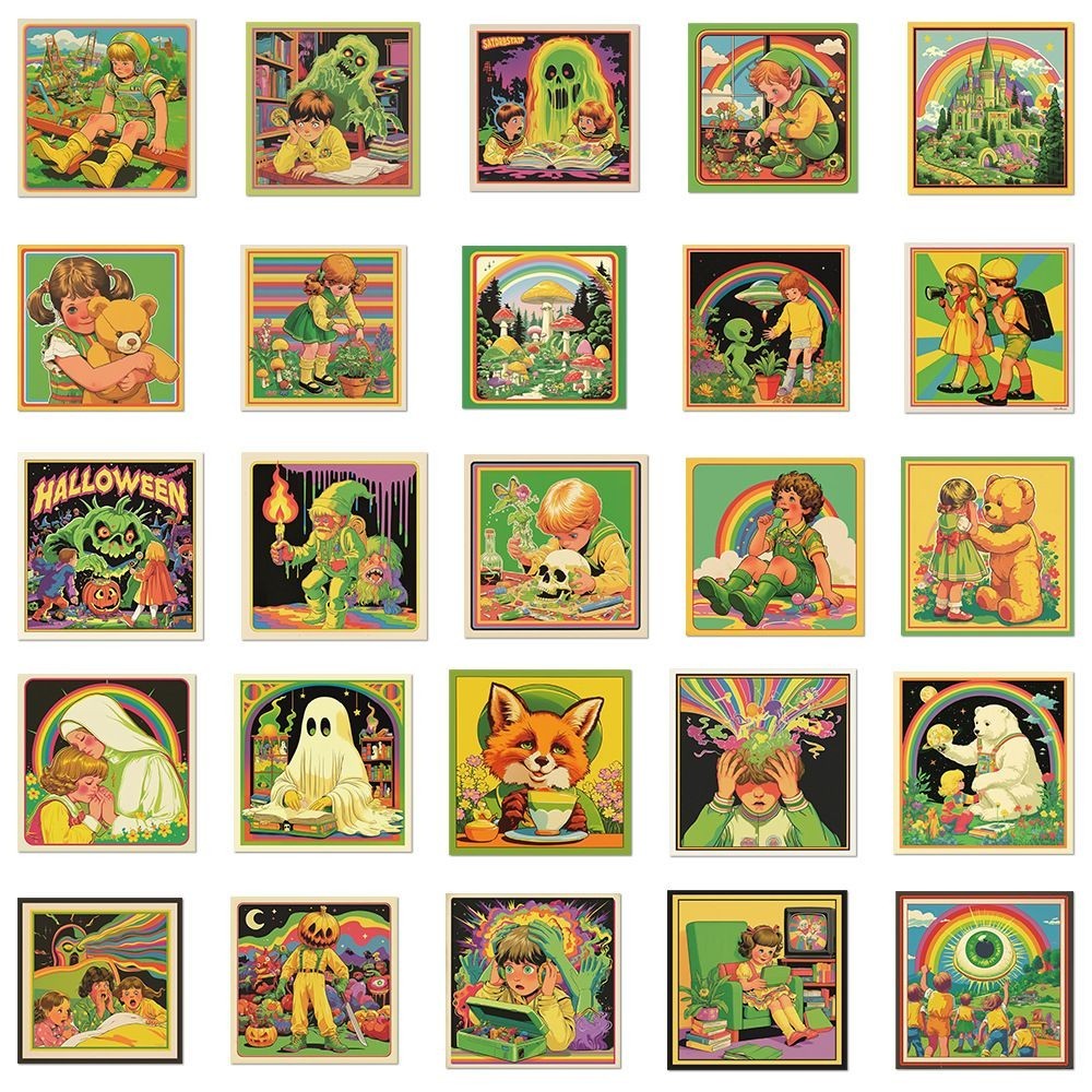 100 comic style stickers, creative and bizarre graffiti paintings ...