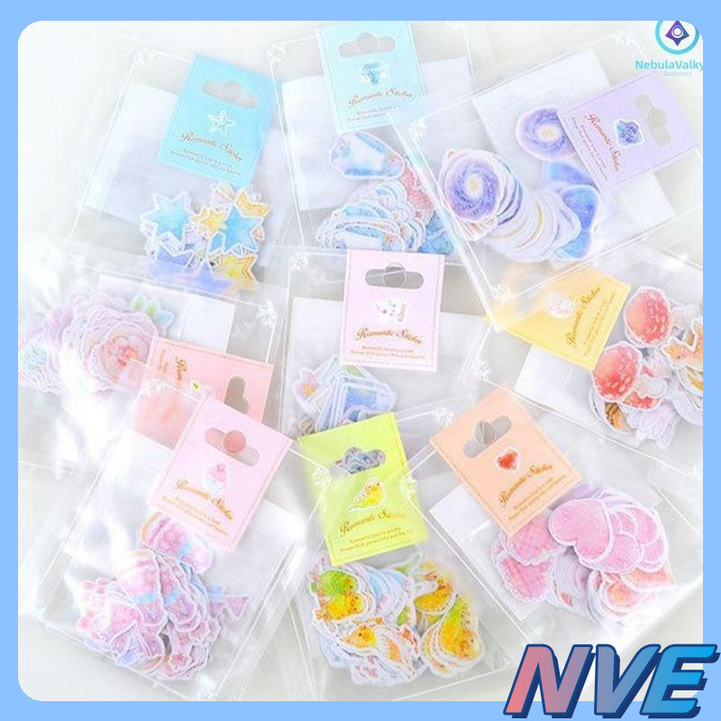 NVE 60 pcs beautiful watercolor stickers for decorating diaries DIY ...