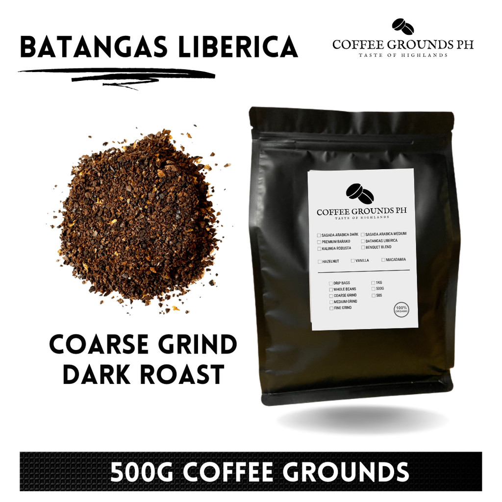 Coffee Grounds PH [Kapeng Barako] Batangas Liberica 500g Coarse Grind