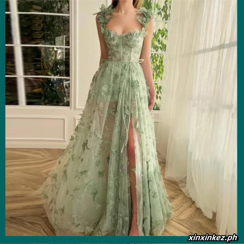 sage green fairy prom dress SELF-PORTRAIT Size S Dark Green Grey Viscose Blend Rib Knit Midi Shirt –  Sui Generis Designer Consignment