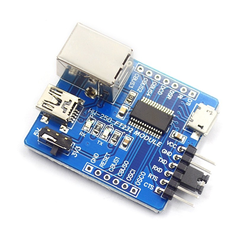 3 in 1 FT232RL USB to serial port module B type/MINI/micro three ...