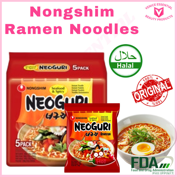 Buy Nongshim Neoguri Seafood And Spicy Ramyun Noodles 120g Pack Of 5 Online | Carrefour UAE
