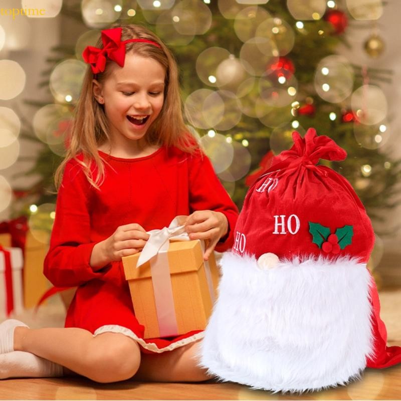 Top Bag Faceless Santa Portable Candy Bags Christmas Party Home ...