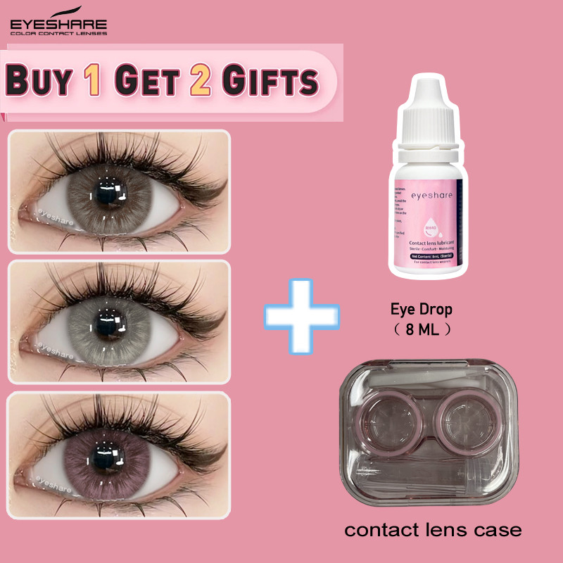 {Buy 1 get 2 free gift}Eyeshare Colored Contact Lens Set With Case and