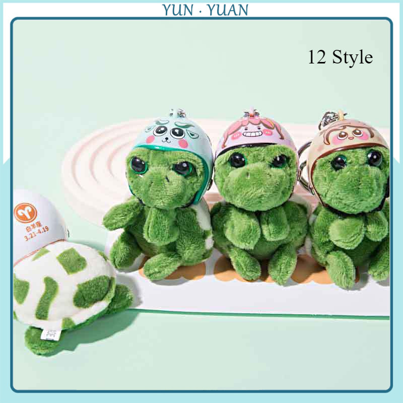 Cute little turtle keychain zodiac cute plush pendant bag jewelry ...