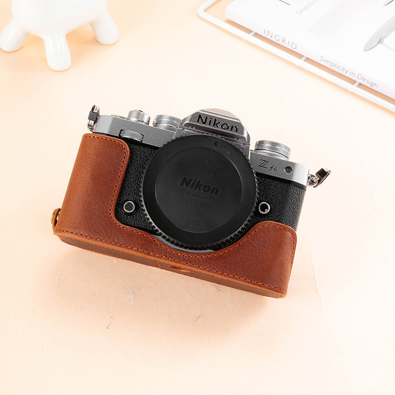 Z62 Litchi Skin PU Leather Camera Half Body Case For Nikon Z5 Z6II Z7II ...