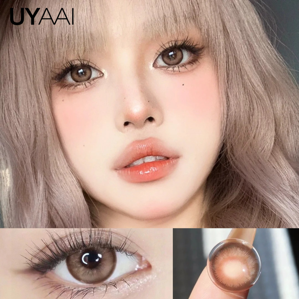 [Buy 2 get Solution] UYAAI 1 Pair Contact Lens Makeup Brown Contacts