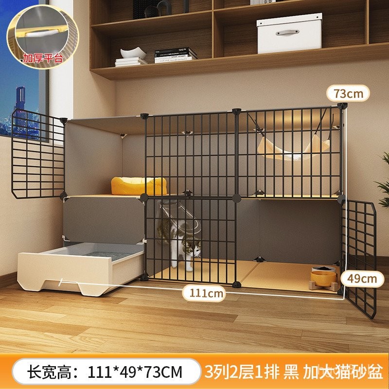 Cat Cage Home Indoor Litter Box Cat Nest Toilet Integrated Free Space ...