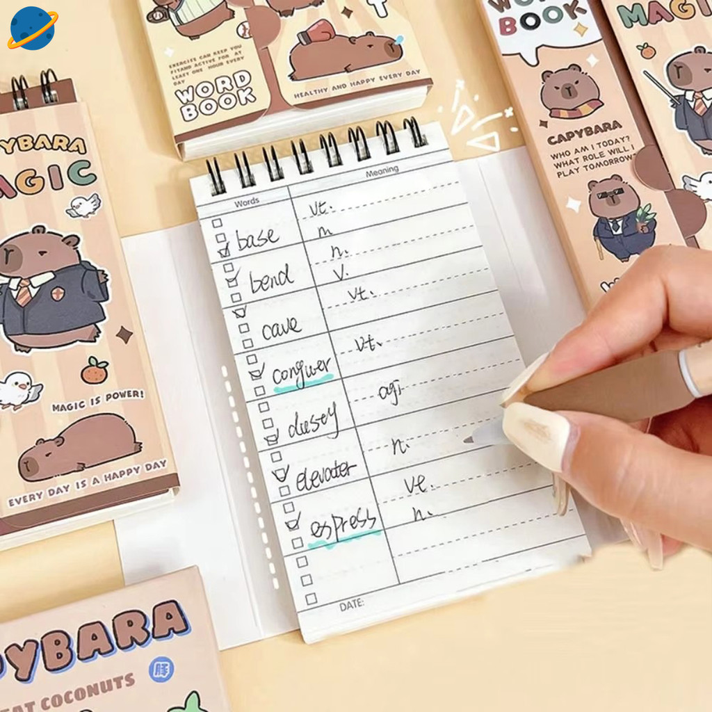 Cute Mini Capybara Planner Notebook Cartoon Kawaii Student Stationery ...