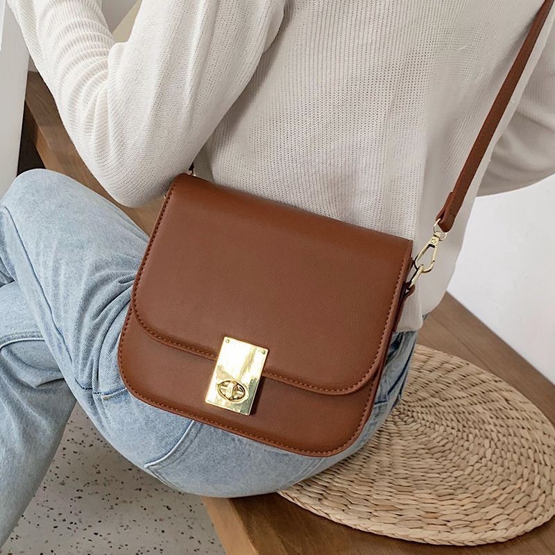 Yco korean new fashion simple joker lock square bag ins celebrity ...