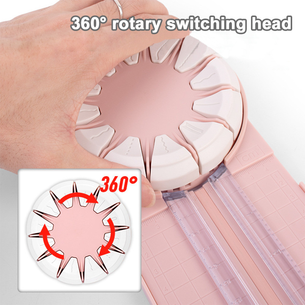 12 in 1 Rotary Paper Trimmer with 12 Cutting Heads Wrapping Paper