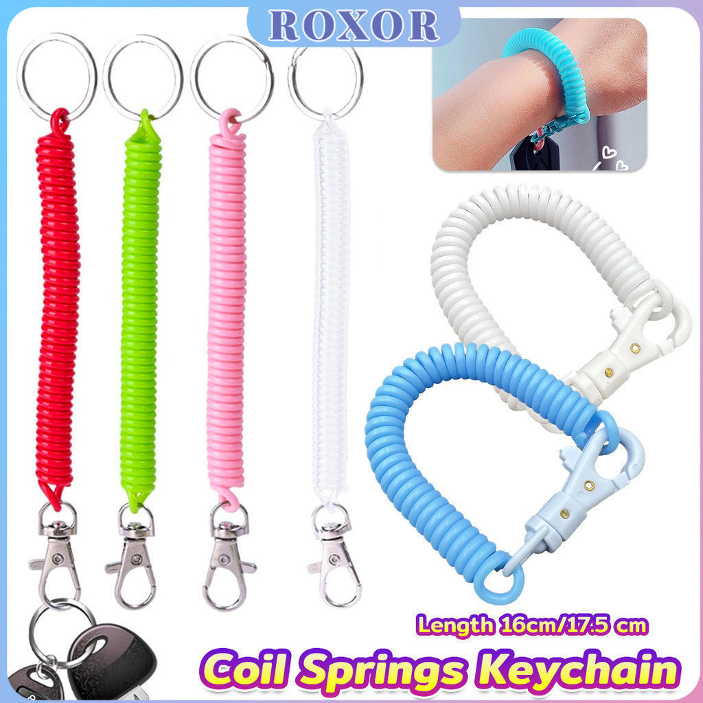 ROXOR Coil Springs Keychain Retractable Spring Coil Leash Cord Safety ...