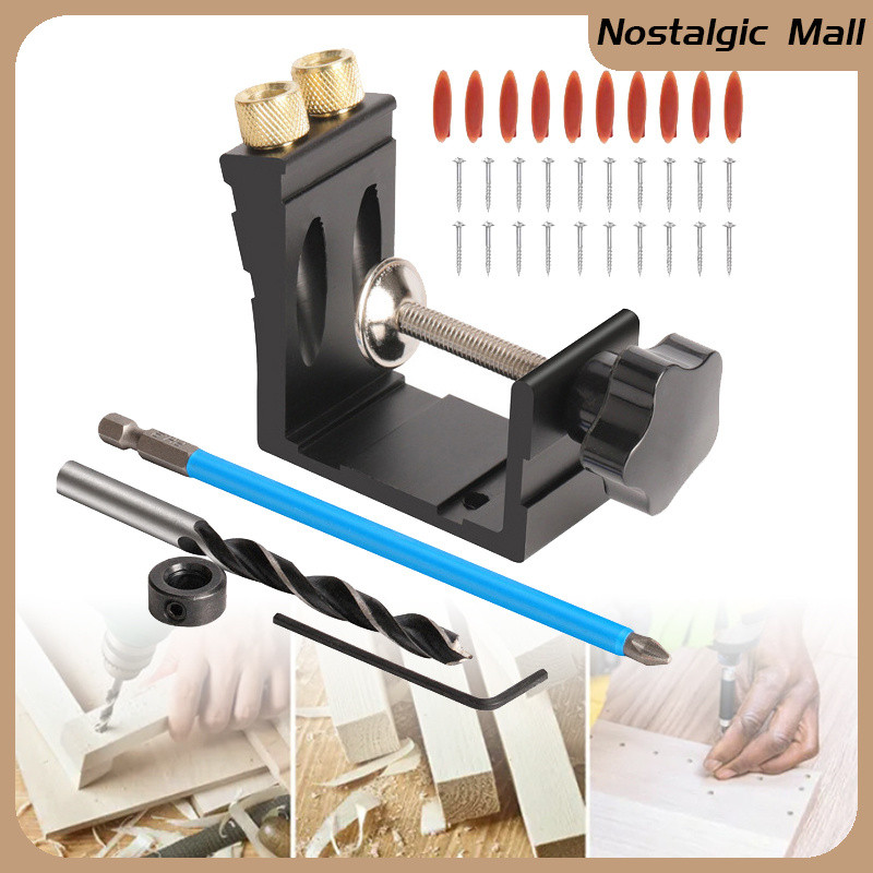45pcs Metal Pocket Screw Jig Kit Adjustable 15° Hole Positioner For DIY ...