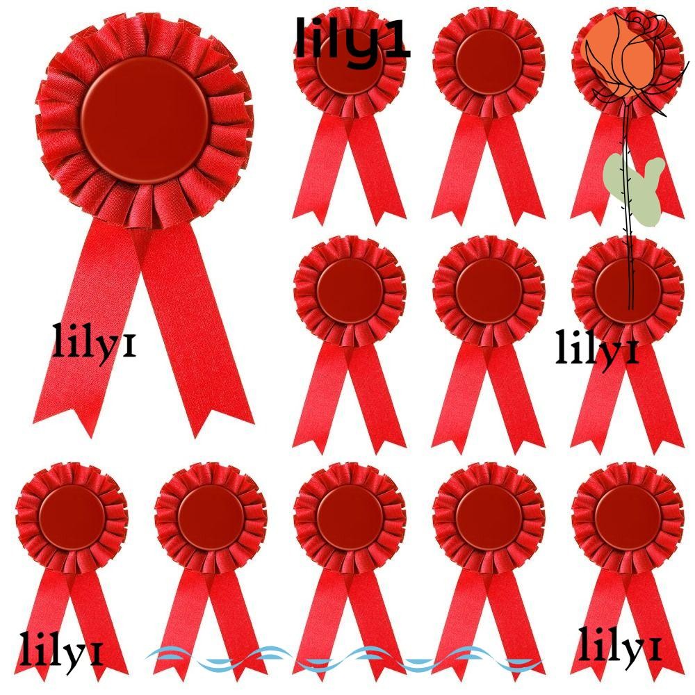 LILY Award Ribbon, Rosette Ribbon Red Award Medals, DIY 1st Place Blank ...