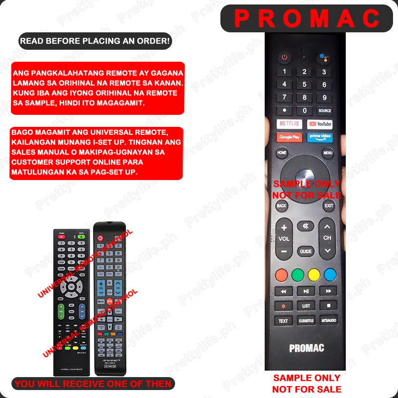Promac LED Smart TV 100% Universal Remote Control Compatible For Remote ...