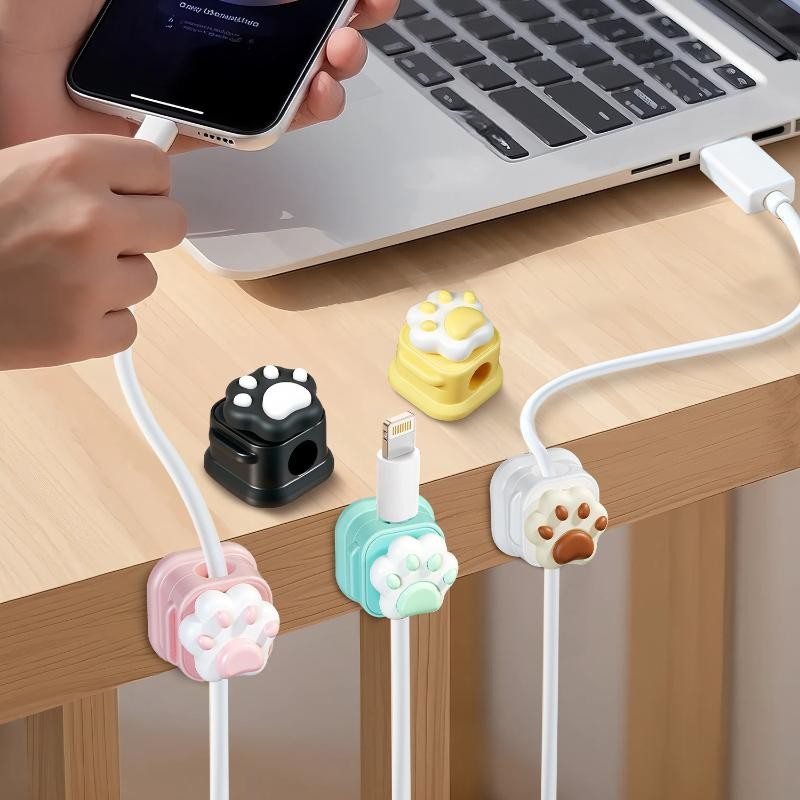 [JJCW] Desktop Cute Cable Organizers Holder Clips Desk Tidy Organiser ...