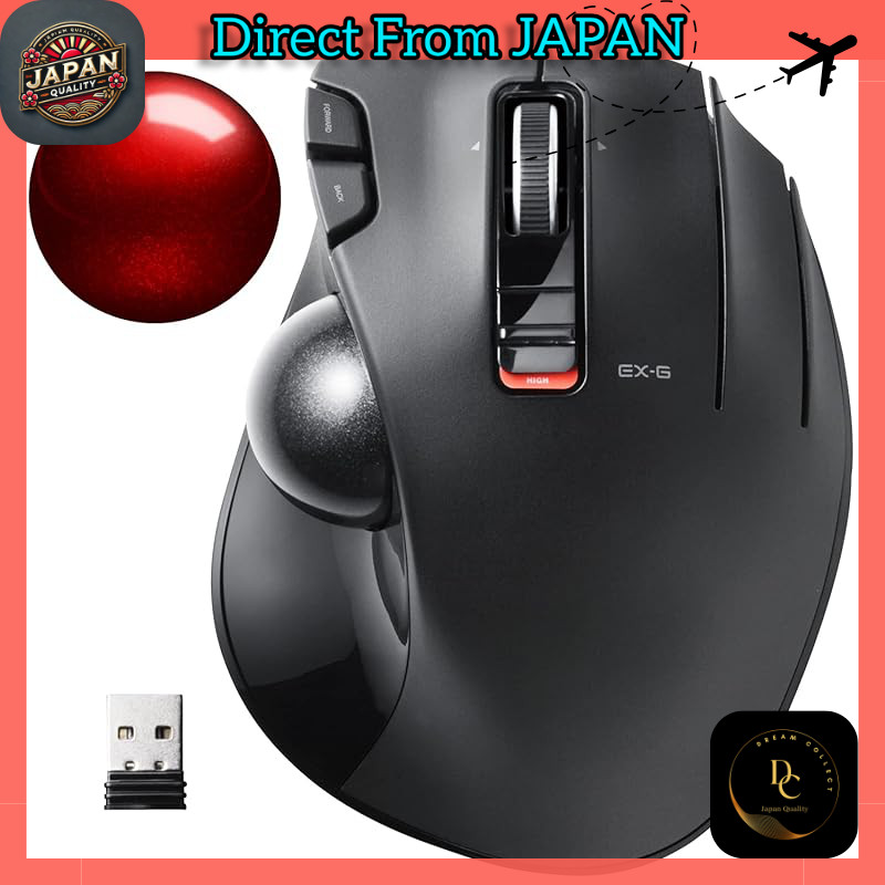 ELECOM Wireless Trackball with Thumb Operation and Replacement Ball Set ...