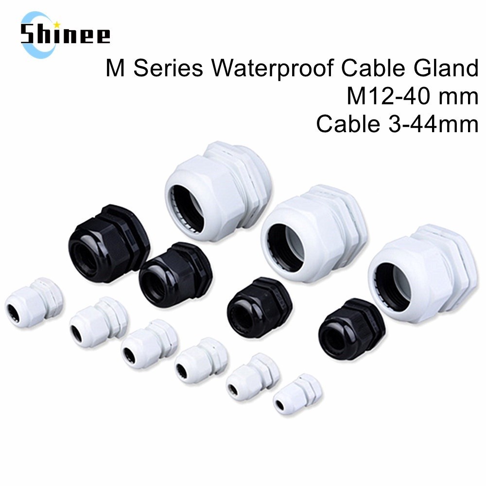 RQ+＞M8 Waterproof Metal Cable Gland White Black Nylon Plastic Connector ...