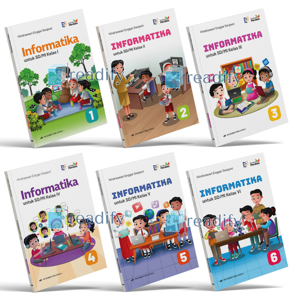 Informatika Class 1 2 3 4 5 6 SD/MI Erlangga Curriculum Merdeka Latest ...