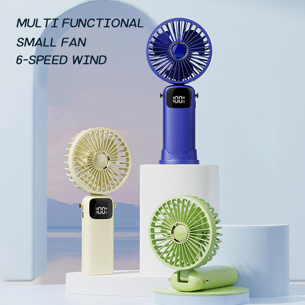 Mini Fan Rechargeable Handheld Folding Portable Fan Cartoon Cute ...