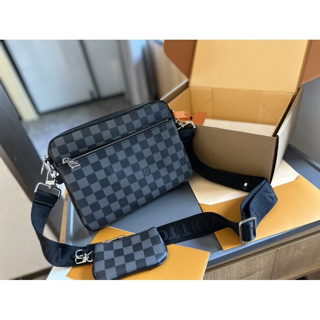 Classic Trio Messenger Men's Crossbody Bag 3 in 1 (with Box) Shopee