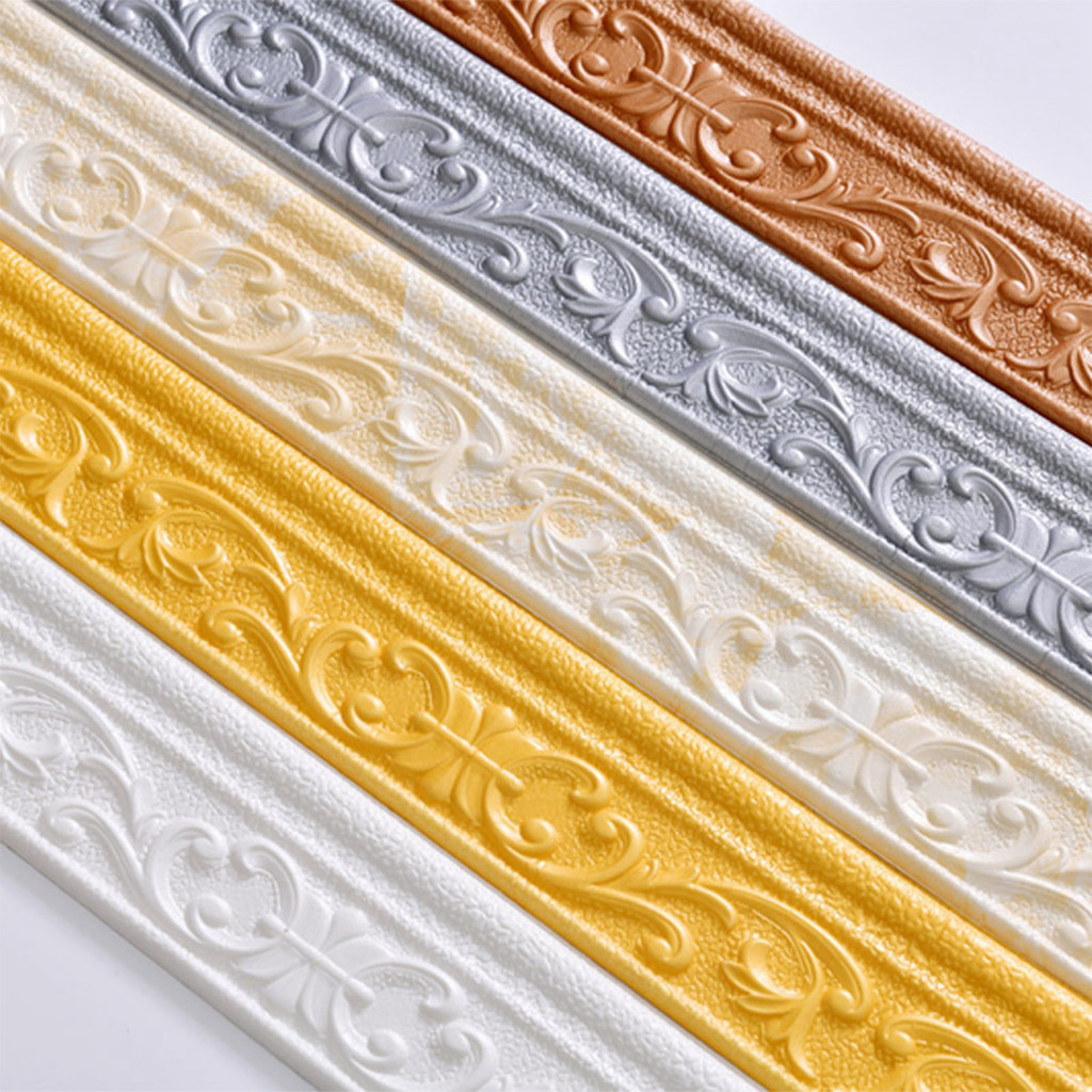 HIG 2.3m/Roll 3D SelfAdhesive Vinyl Wall Trim Lines Skirting Border