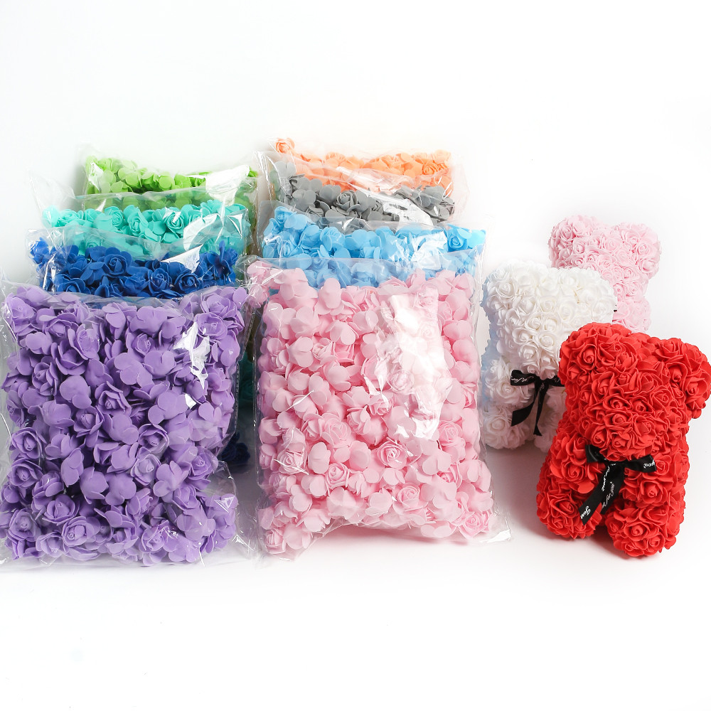 100pcs Artificial Flowers Bulk Stemless Fake Foam Roses Artificial Rose ...