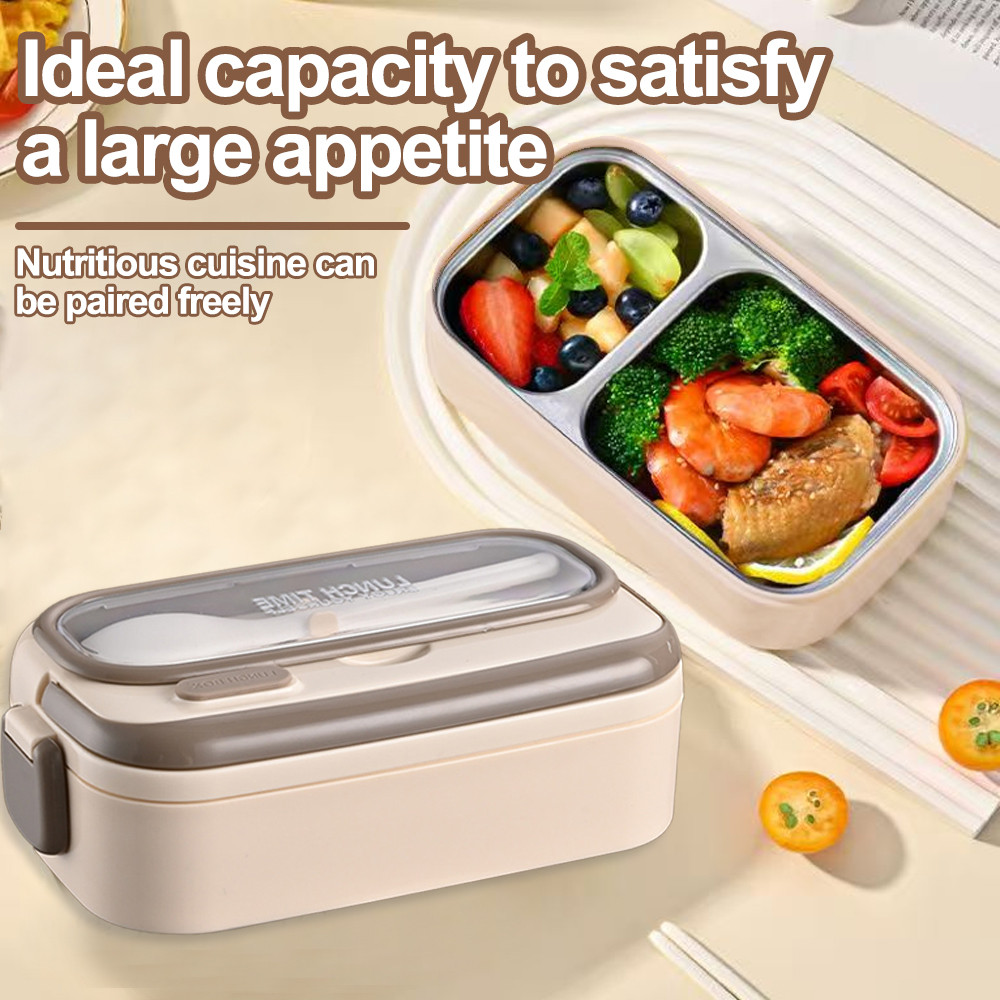 Single Layer Divided Lunch Box 304 Stainless Steel Leakproof Bento ...