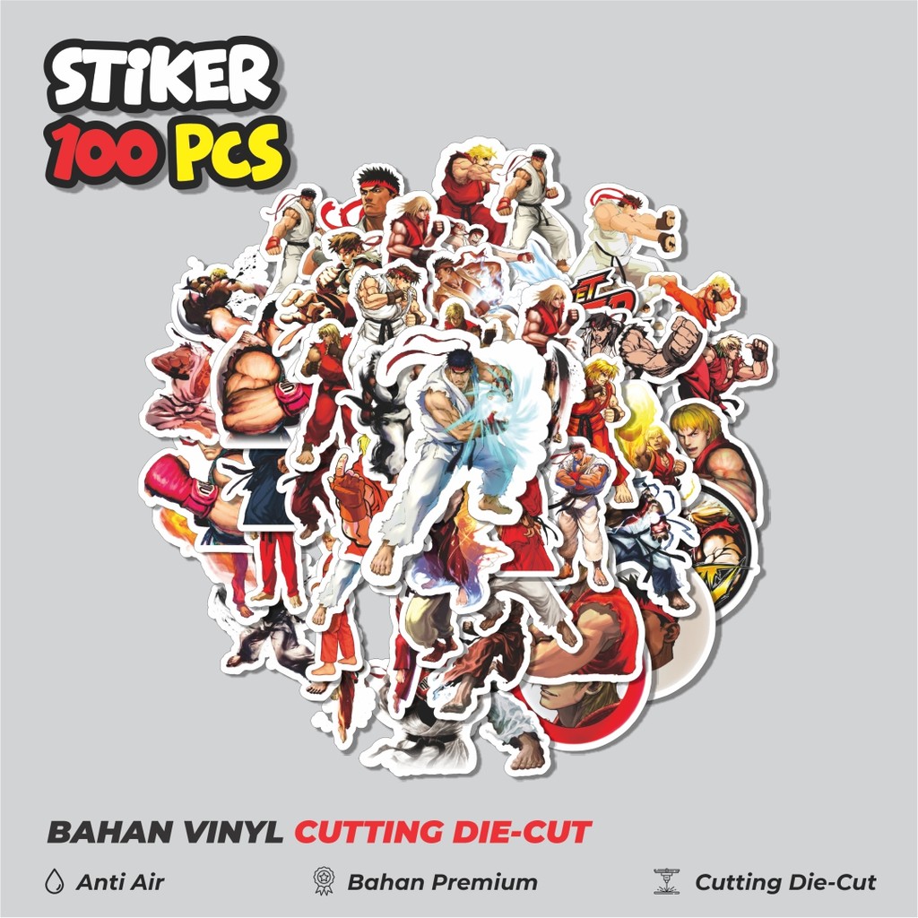 50 pcs Game Series Streetfighter Character Ryu And Ken Stickers ...