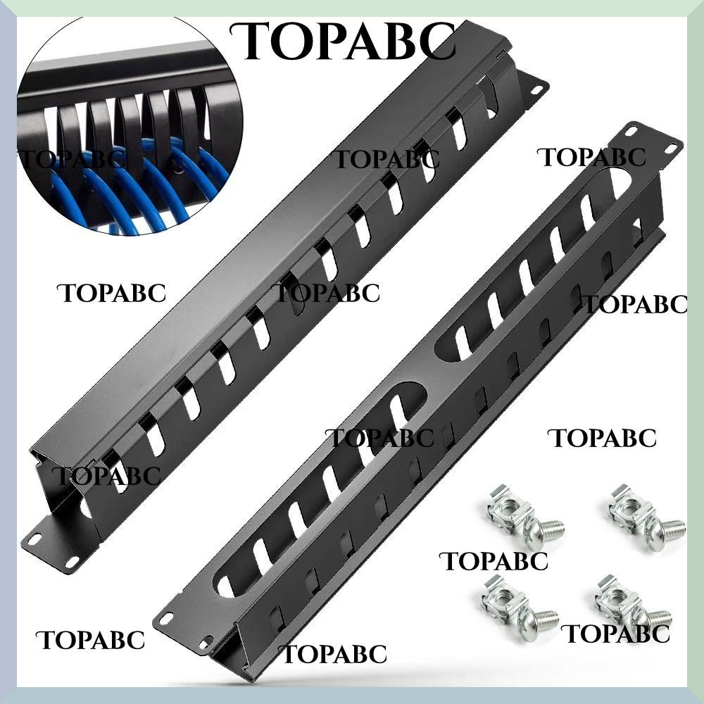 TOPABC Cable Management, 1U Horizontal Mount 19inch Server Rack Wire ...