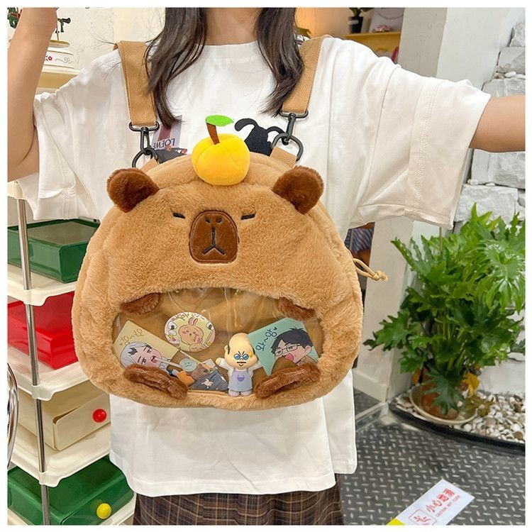 2024New Capabala Backpack Large Capacity Capybara Cartoon Backpack ...