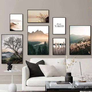 Natural Mountain Mist Landscape Painting Canvas Painting Art Poster ...