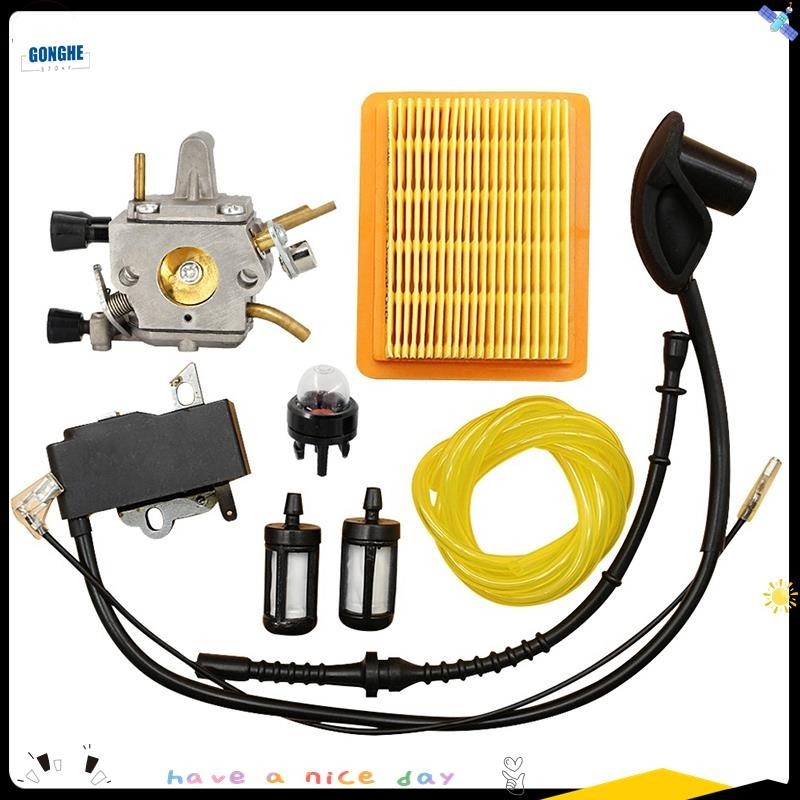 【gonghe370】Carburetor for STIHL FS120 FS200 FS250 Coil Air Filter Fuel
