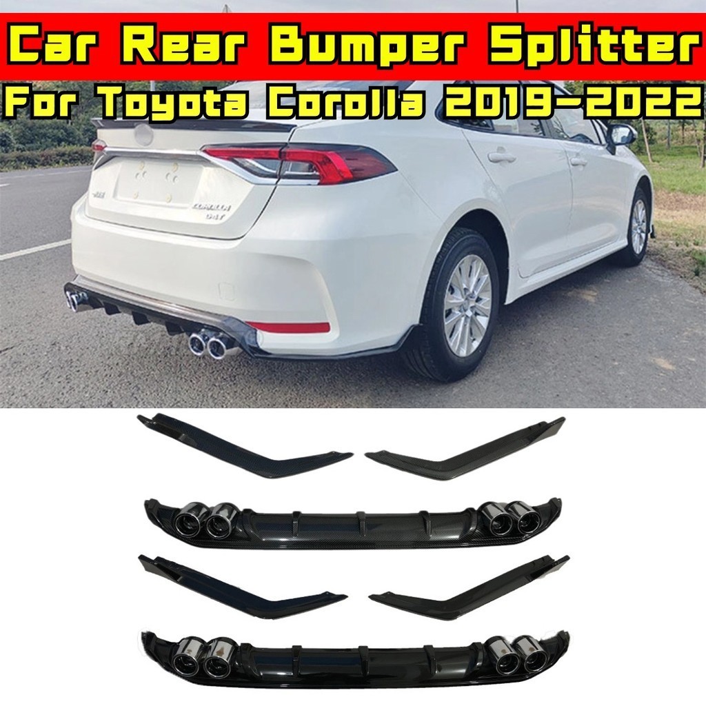 For Toyota Corolla 2019-2022 Body Kit Rear Bumper Splitter Glossy Black ...