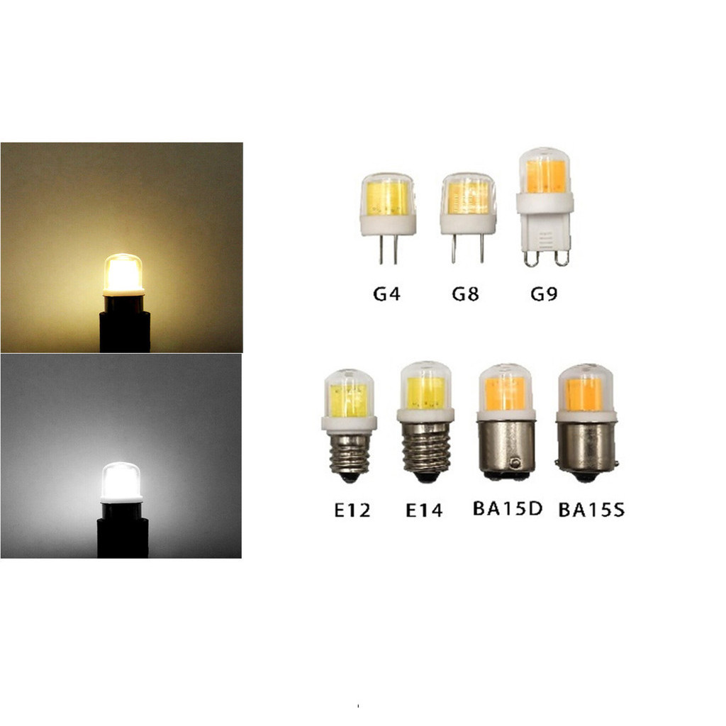 Dimmable G4 G8 G9 E12 E14 BA15S BA15D LED COB Bulb 5W LED Light Bulb AC