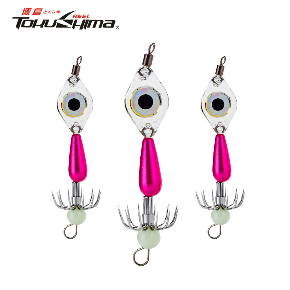 Squid Fishing Lure Hook with Light 8cm/5g LED Fish Attractor Light ...