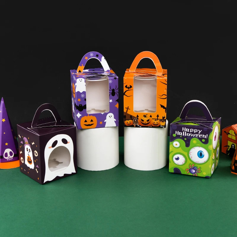 Ghost Candy Handbags Kids Halloween Gift Boxes Paperboard Goody Cookie ...
