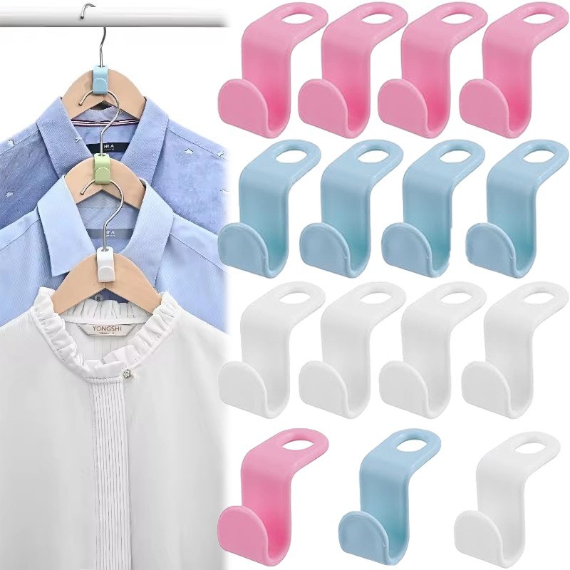 5Pcs Mini Connector Hangers/Wardrobe Space Saving Hooks/Plastic Clothes ...