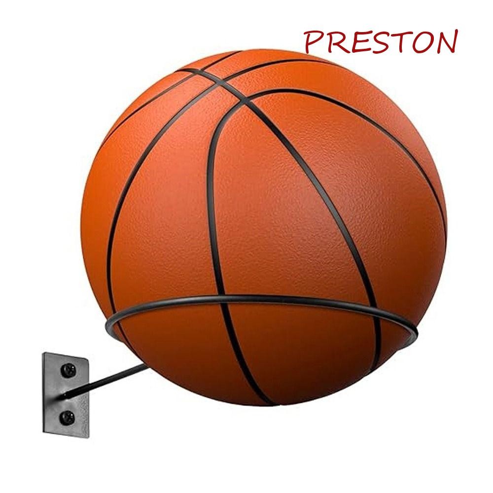 PRESTON Basketball Rack, Wall Mounted Wrought Iron Football Display ...