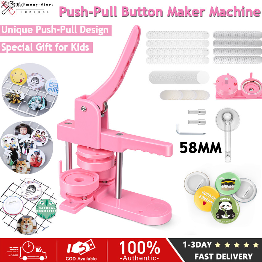 ⚡️Local Delivery⚡️ 58MM Button Pin Maker Machine Installation-Free 58mm ...
