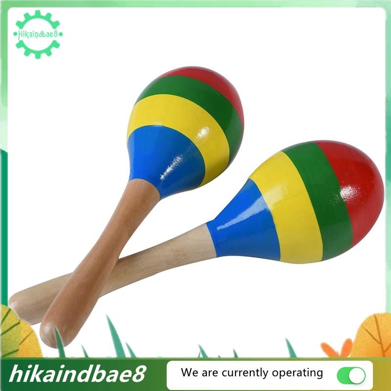 [hIkAi] Maracas Hand Percussion Rattles, Wooden Rumba Shaker Musical ...