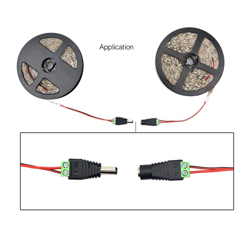Female Male DC Power Jack Connector Crimp Terminal Block Plug Adapter ...
