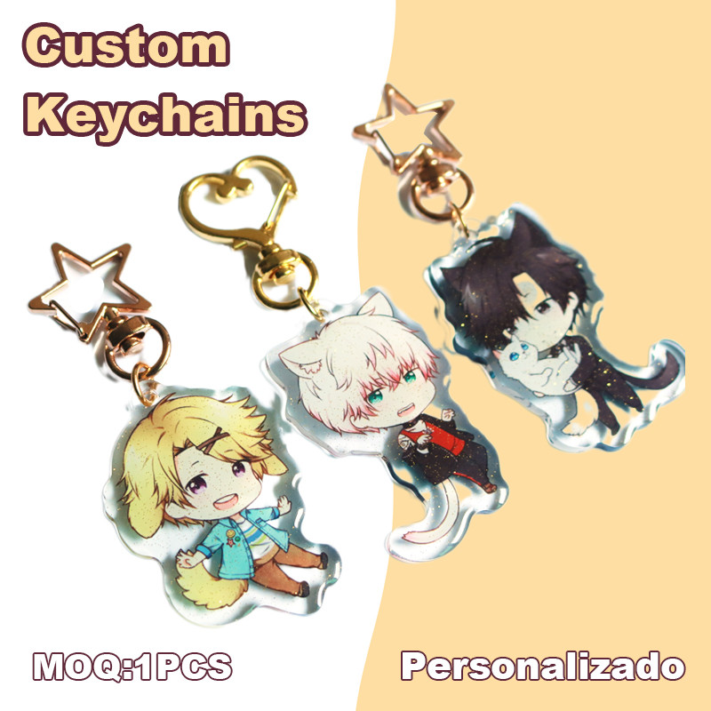 Custom Keychains Cartoon Llavero Photo Customized Anime Transparent ...