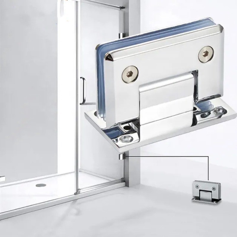 304 Stainless steel Mirror type 90°Wall To Glass Bathroom Hinges Shower ...