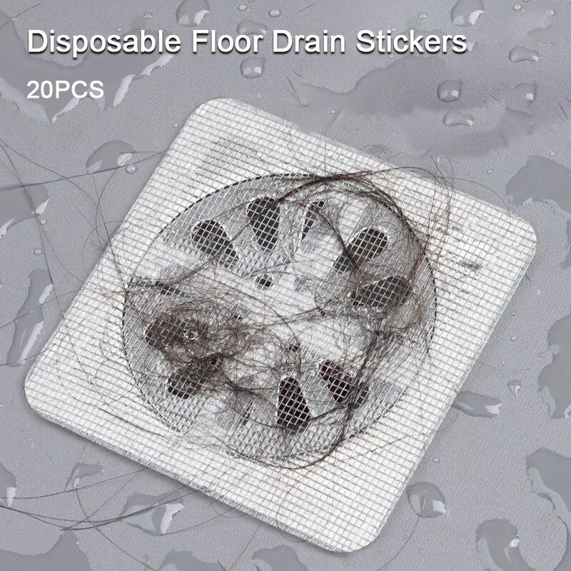 20PCS Disposable Floor Drain Stickers Hair Anti-blocking Floor Drain ...